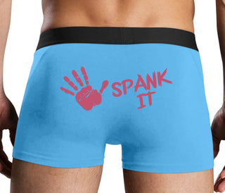 Spank It - Cute Hand Print - Blue Boxer Brief