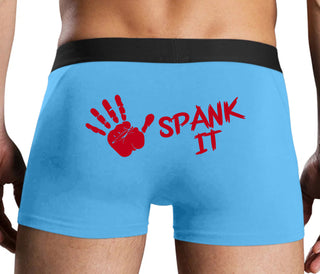 Spank It - Cute Hand Print - Blue Boxer Brief