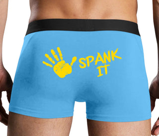 Spank It - Cute Hand Print - Blue Boxer Brief