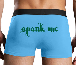 Spank Me - Goth Font - Blue Boxer Brief