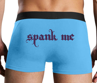Spank Me - Goth Font - Blue Boxer Brief