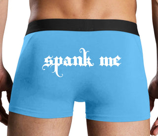 Spank Me - Goth Font - Blue Boxer Brief