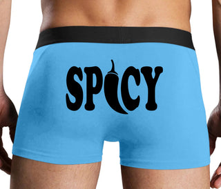 Spicy - Cute Pepper Logo - Blue Boxer Brief