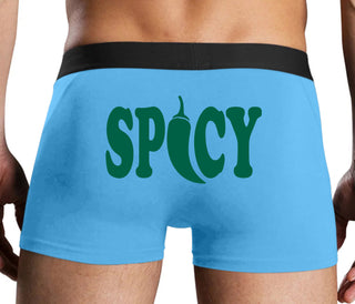 Spicy - Cute Pepper Logo - Blue Boxer Brief