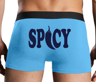 Spicy - Cute Pepper Logo - Blue Boxer Brief