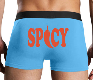 Spicy - Cute Pepper Logo - Blue Boxer Brief