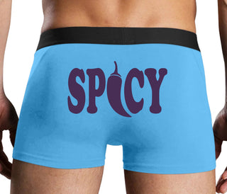 Spicy - Cute Pepper Logo - Blue Boxer Brief