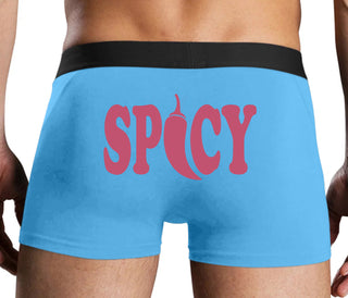 Spicy - Cute Pepper Logo - Blue Boxer Brief
