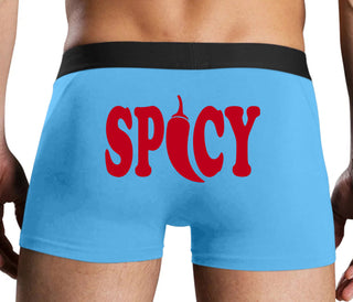 Spicy - Cute Pepper Logo - Blue Boxer Brief