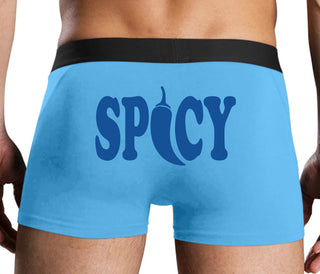 Spicy - Cute Pepper Logo - Blue Boxer Brief