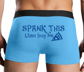 Spank This Ass And Buy Me Pizza - Blue Boxer Brief