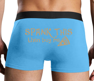 Spank This Ass And Buy Me Pizza - Blue Boxer Brief
