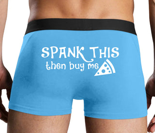 Spank This Ass And Buy Me Pizza - Blue Boxer Brief
