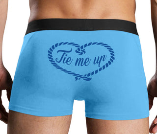 Tie Me Up - Cute Rope Design - Blue Boxer Brief