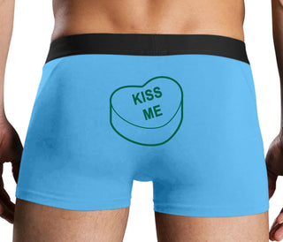 Valentines Day Candy - Kiss Me - Blue Boxer Brief