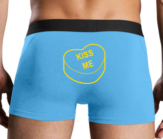 Valentines Day Candy - Kiss Me - Blue Boxer Brief