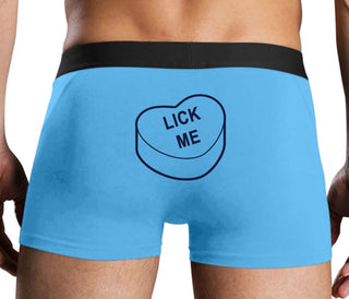 Valentines Day Candy - Lick Me - Blue Boxer Brief