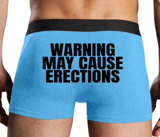 Warning May Cause Erections - Blue Boxer Brief