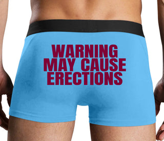 Warning May Cause Erections - Blue Boxer Brief
