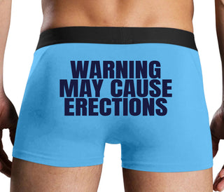 Warning May Cause Erections - Blue Boxer Brief
