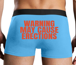 Warning May Cause Erections - Blue Boxer Brief