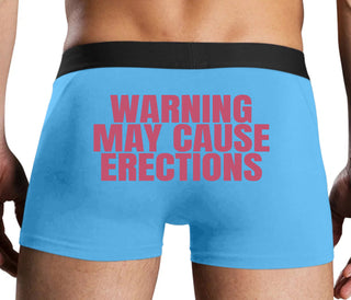 Warning May Cause Erections - Blue Boxer Brief