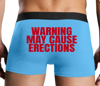 Warning May Cause Erections - Blue Boxer Brief