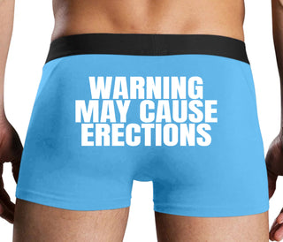 Warning May Cause Erections - Blue Boxer Brief