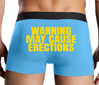 Warning May Cause Erections - Blue Boxer Brief