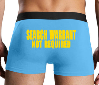 Search Warrant Not Required - Blue Boxer Brief