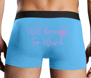 Will Remove For Wine - Blue Boxer Brief