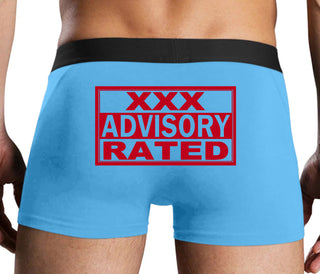 XXX Rated  Advisory Warning - Blue Boxer Brief