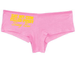Eat My Cum Filled Pussy Sissy Boi - Pink Boy Short
