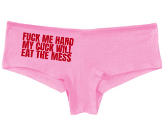 Fuck Me Hard Cuck Will Eat The Mess - Pink Boy Short