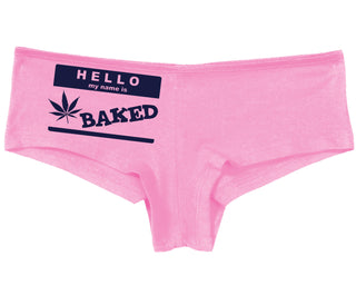 Hello My Name Is Baked - Pink Boy Short