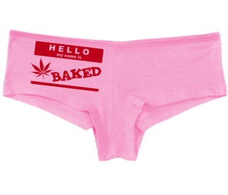 Hello My Name Is Baked - Pink Boy Short