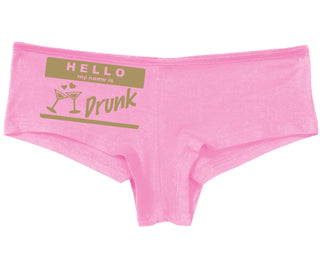 Hello My Name Is Drunk - Pink Boy Short