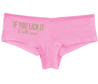 If You Lick It - It Will Cum - Pink Boy Short