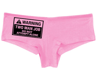Warning Two Man Job - Pink Boy Short