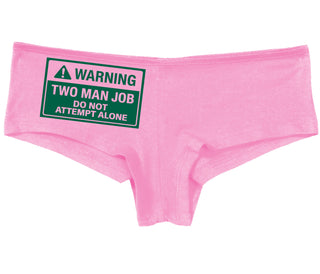 Warning Two Man Job - Pink Boy Short