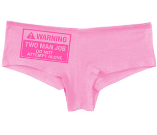 Warning Two Man Job - Pink Boy Short
