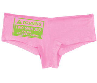 Warning Two Man Job - Pink Boy Short