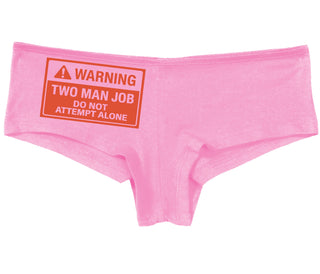 Warning Two Man Job - Pink Boy Short