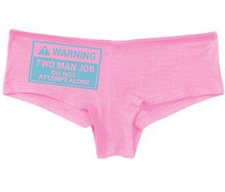 Warning Two Man Job - Pink Boy Short