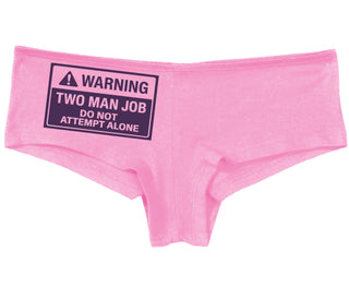 Warning Two Man Job - Pink Boy Short