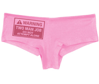 Warning Two Man Job - Pink Boy Short