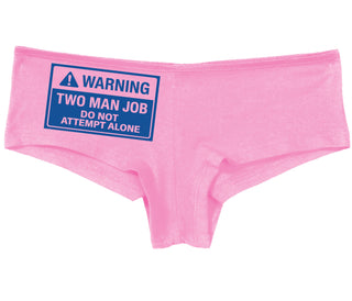 Warning Two Man Job - Pink Boy Short