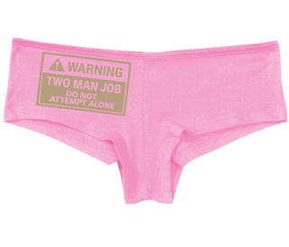 Warning Two Man Job - Pink Boy Short