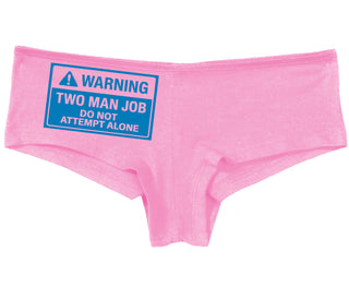 Warning Two Man Job - Pink Boy Short