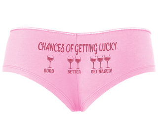 Chances Of Getting Lucky - More Wine - Pink Boyshort
